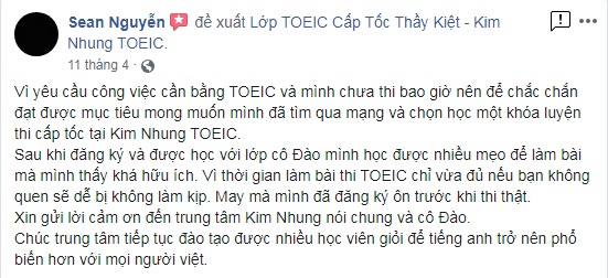 luyện thi toiec cấp tốc khu vực bình thạnh tphcm