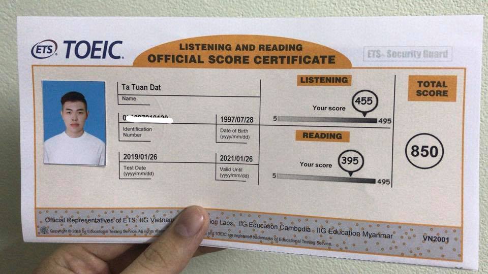 thành tích học viên tại các trung tâm luyện thi toeic cấp tốc