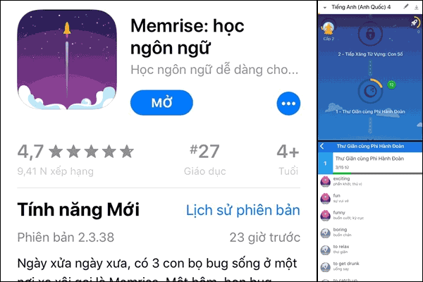 phần mềm memrise giúp học 600 từ vựng luyện thi toeic