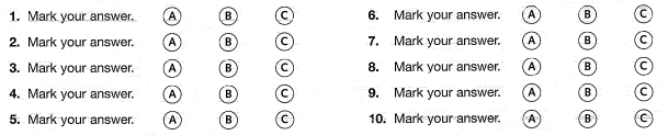 Phiếu trả lời TOEIC Part 2