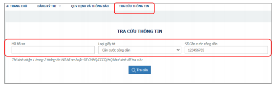 Cách Tra Cứu Thông Tin Đăng ký dự thi