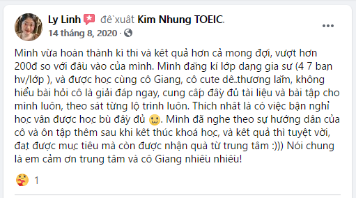 Feedback từ Lý Linh