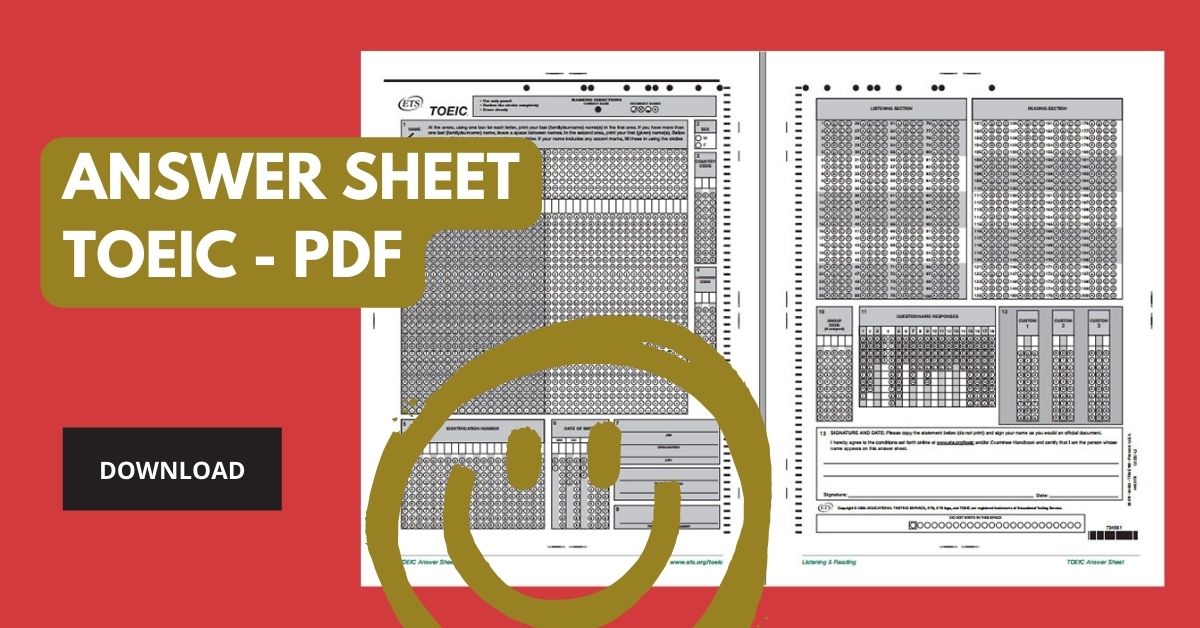 Download Answer Sheet TOEIC