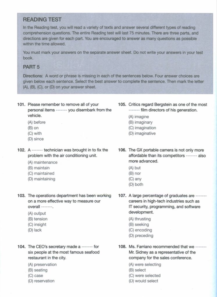 bài test tomato toeic compact part 56